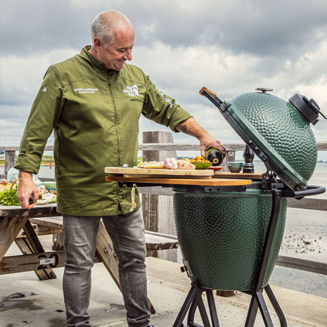 Compleet Big Green Egg Large + IntEGGrated Nest + Handler + Zijplankjes