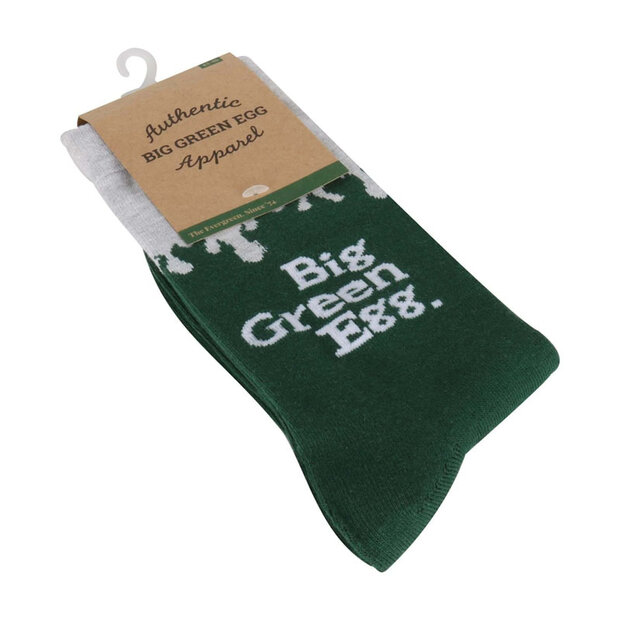 Big Green Egg sokken Flames groen-wit maat 39-42