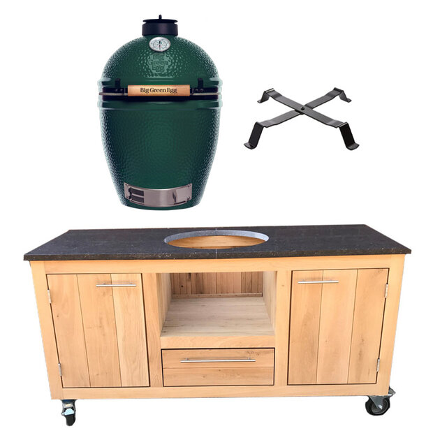 Buitenkeuken Theo + Big Green Egg Large + tafelnest