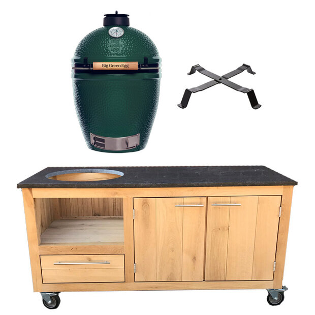 Buitenkeuken Peter + Big Green Egg Large + tafelnest