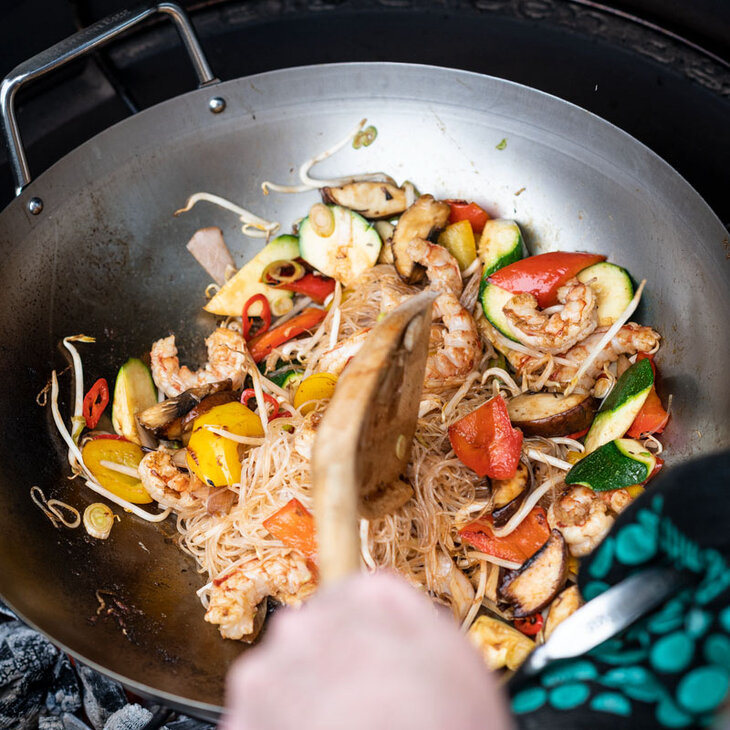 Carbon Steel Wok Large Big Green Egg