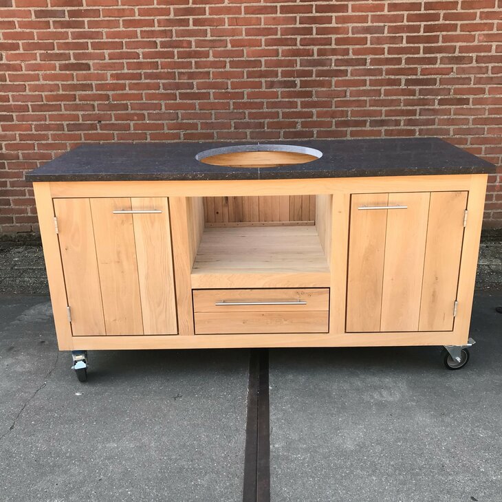 Buitenkeuken Theo + Big Green Egg Large + tafelnest