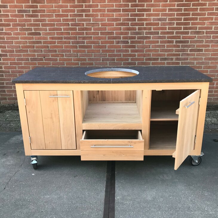 Buitenkeuken Theo + Big Green Egg Large + tafelnest