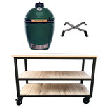 Stalen tafel eiken + Big Green Egg Large + tafelnest Stalen tafel eiken + Big Green Egg Large + tafelnest